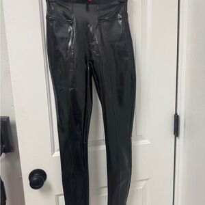 SPANX High-Shine Black Faux Leather Leggings